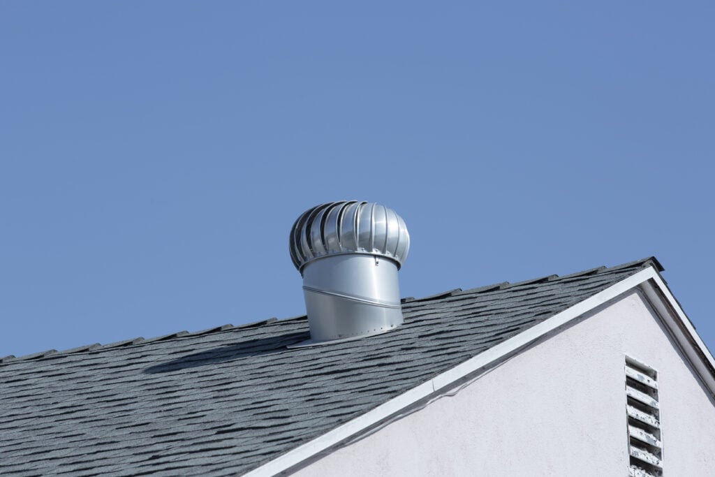 roof vents A view of a roof turbine vent.