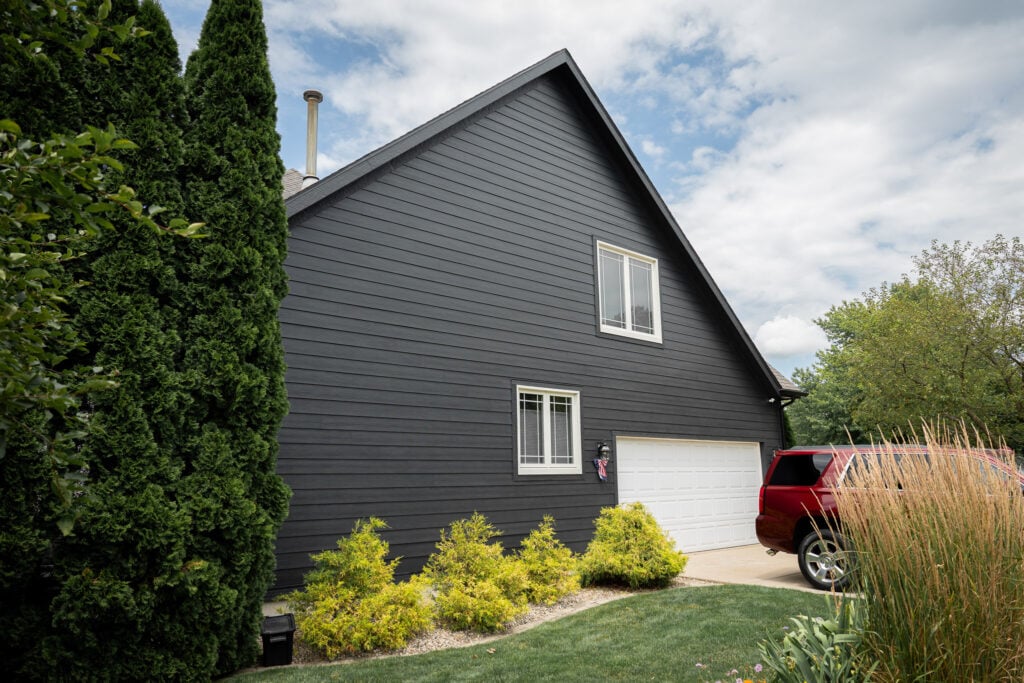 composite siding dark grey siding shingles roof