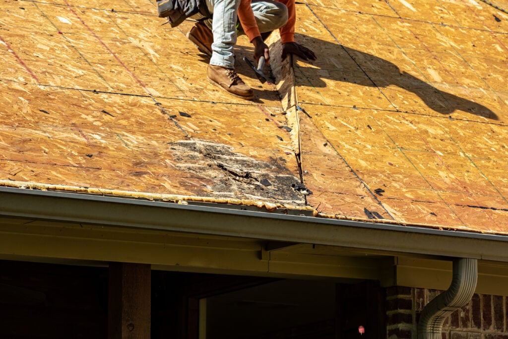 deck damaged what is decking on a roof