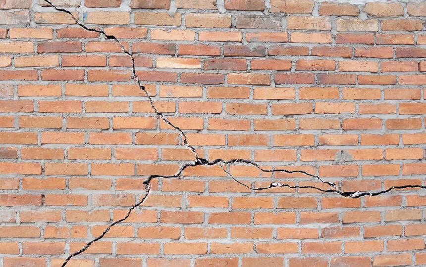 brick wall cracked