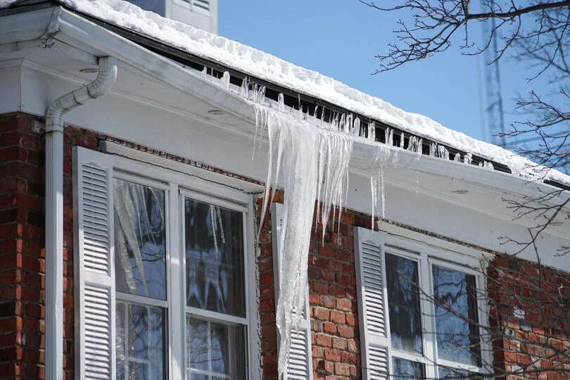 ice dam damaged 